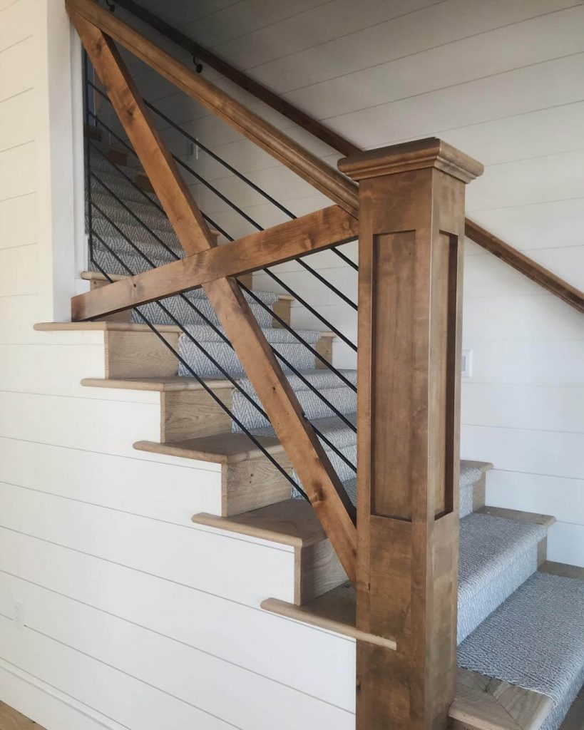 stair railing ideas wood