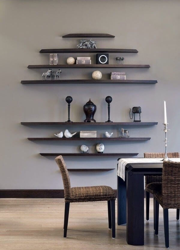 floating shelf ideas for living room