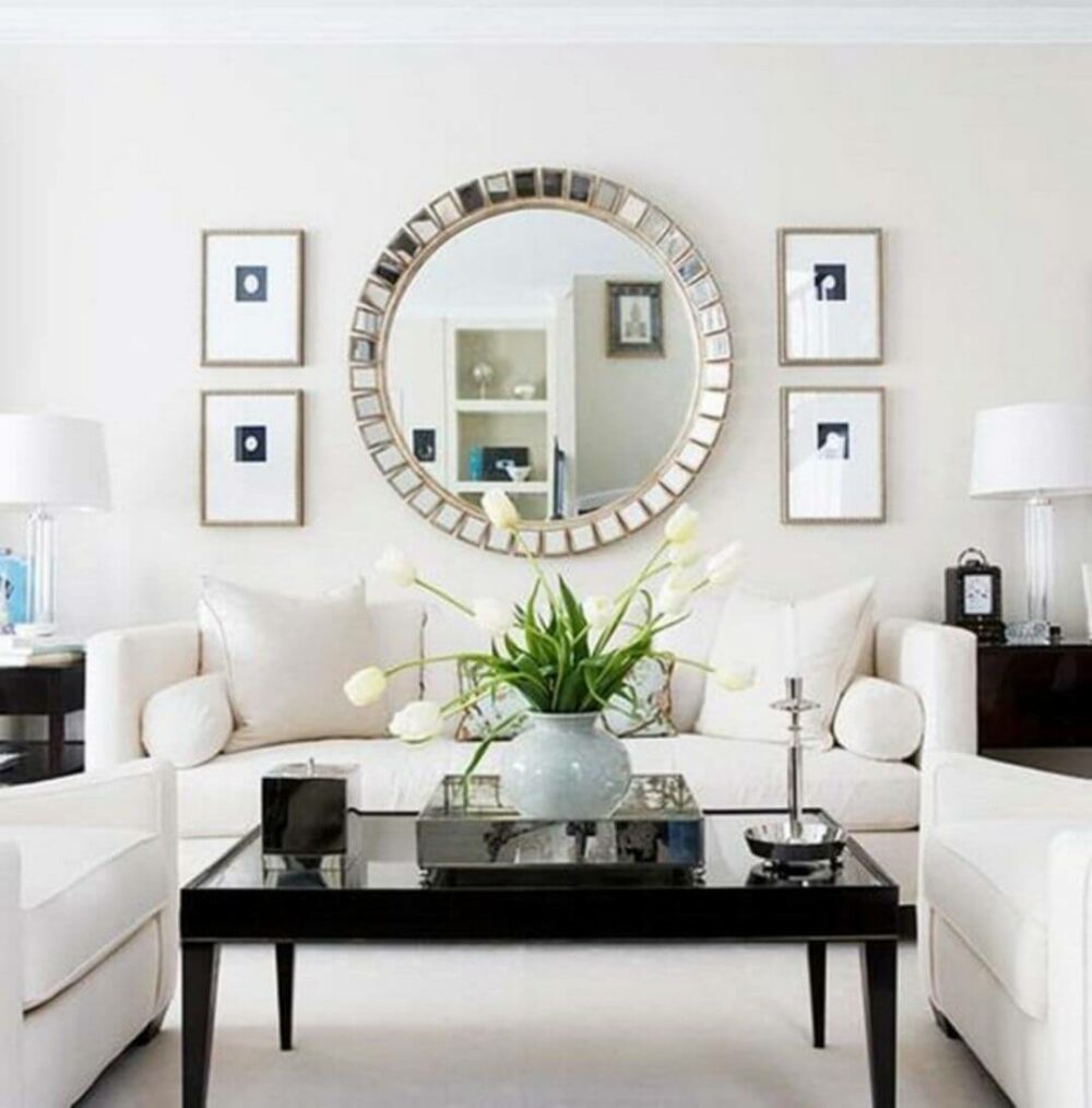 living room wall decor mirrors