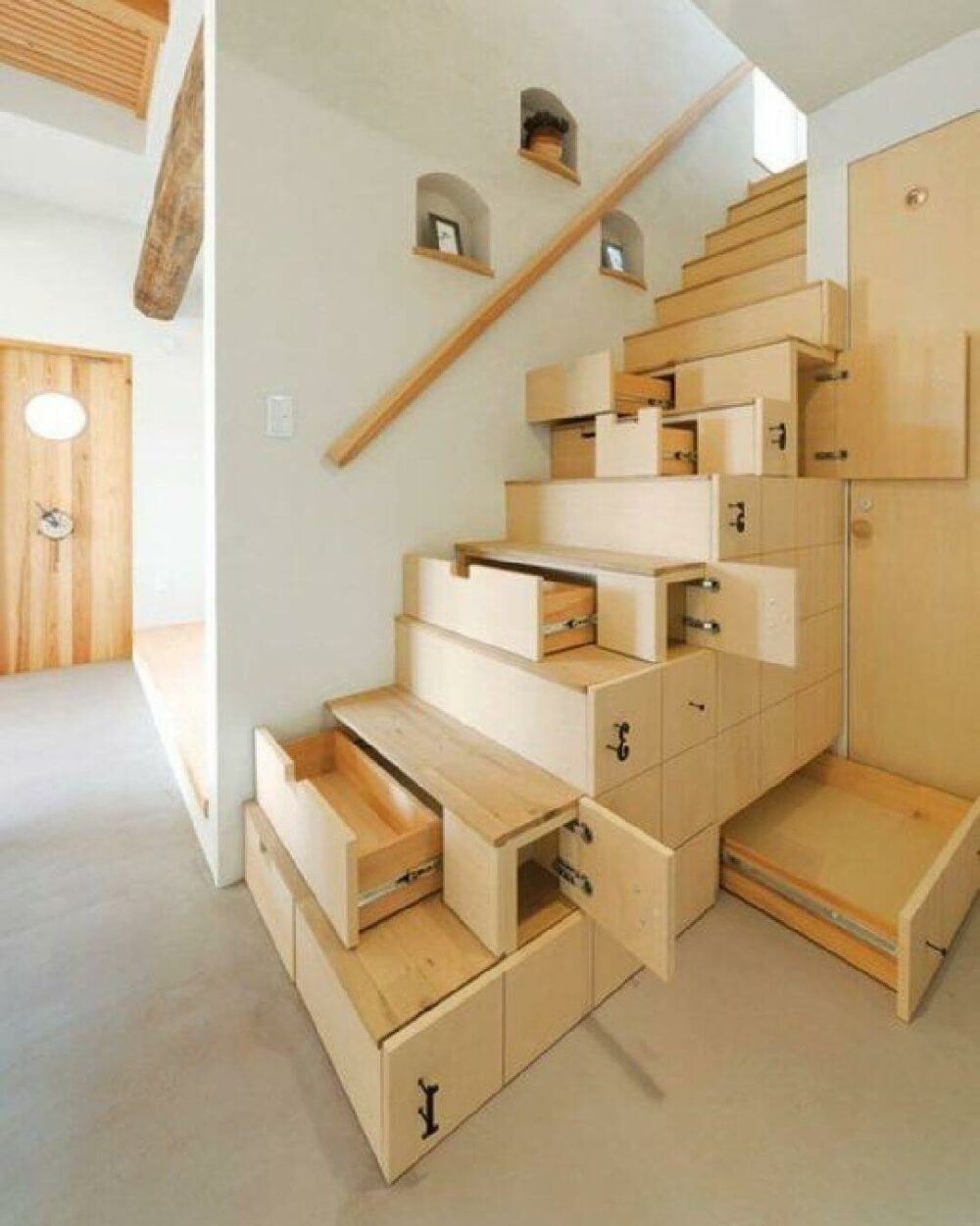 under stair hidden storage