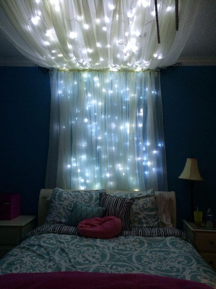 bedroom string lighting ideas