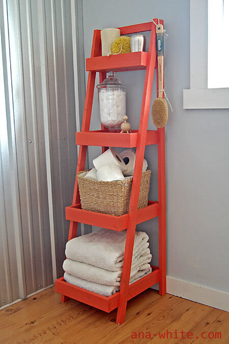 diy toilet ladder shelf