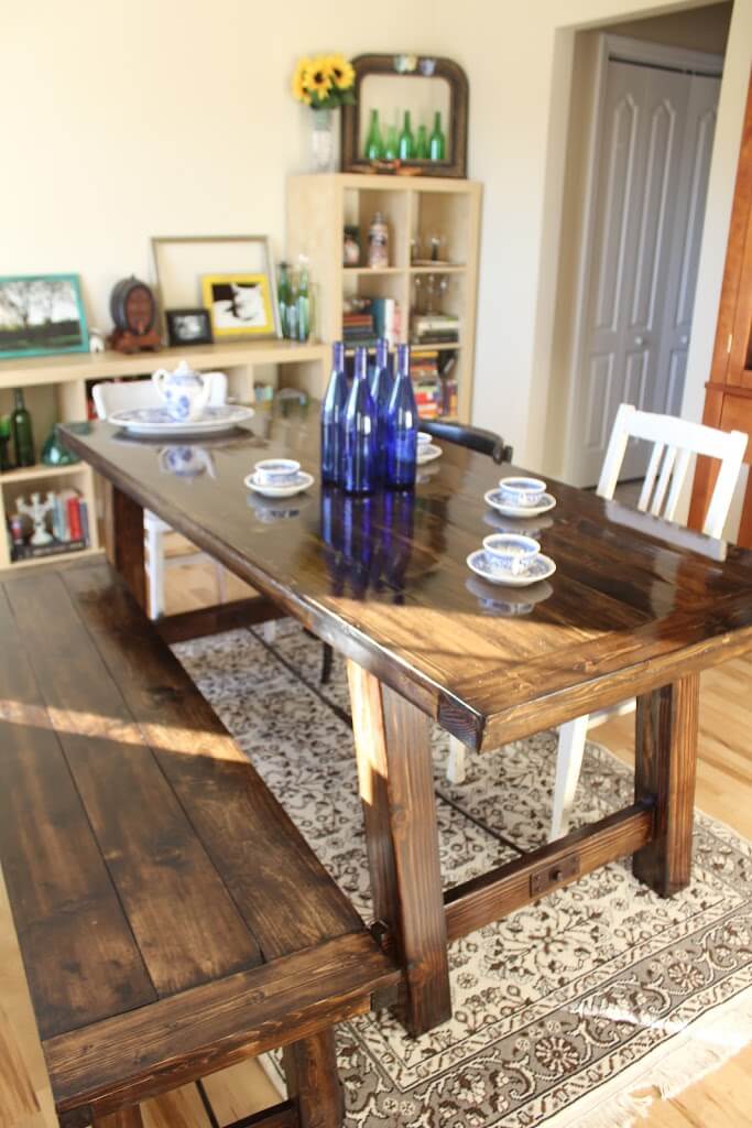 diy farmhouse table and bench plans