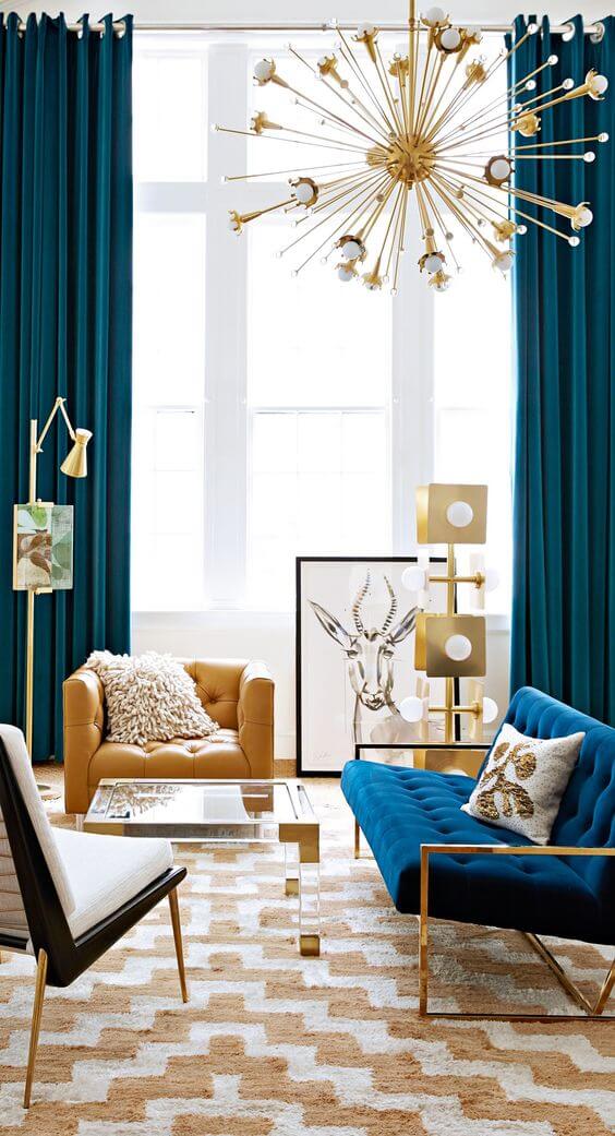 Teal Curtains Living Room