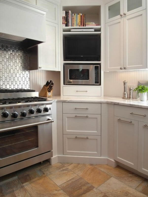 corner kitchen cabinet with drawers